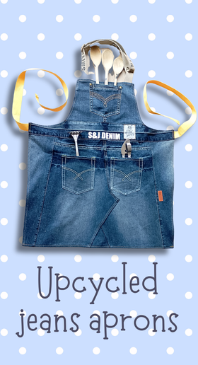 upcycled jeans aprons