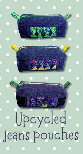 upcycled jeans pouches